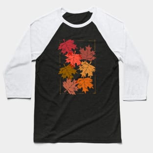 Fall Leaves in Fall Colors Baseball T-Shirt